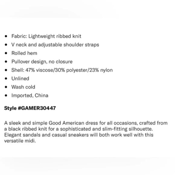 Good American Rib Midi Tank Dress New with Tags! XS - Picture 3 of 3